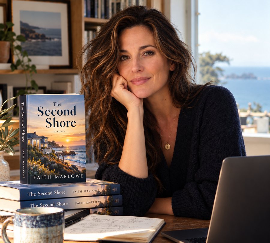 Portrait illustration representing Faith Marlowe, author of The Second Shore